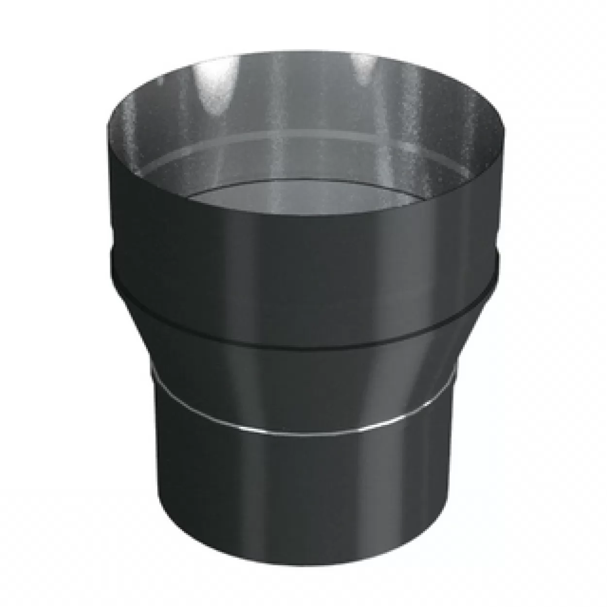 переходник с топки на трубу, d=120, aisi 439, 0,8мм black (вулкан)