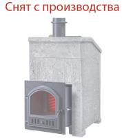 чугунная печь для бани gfs зк-45 (м) в облицовке президент талькомагнезит (комплект) (техно лит) до 45 м3