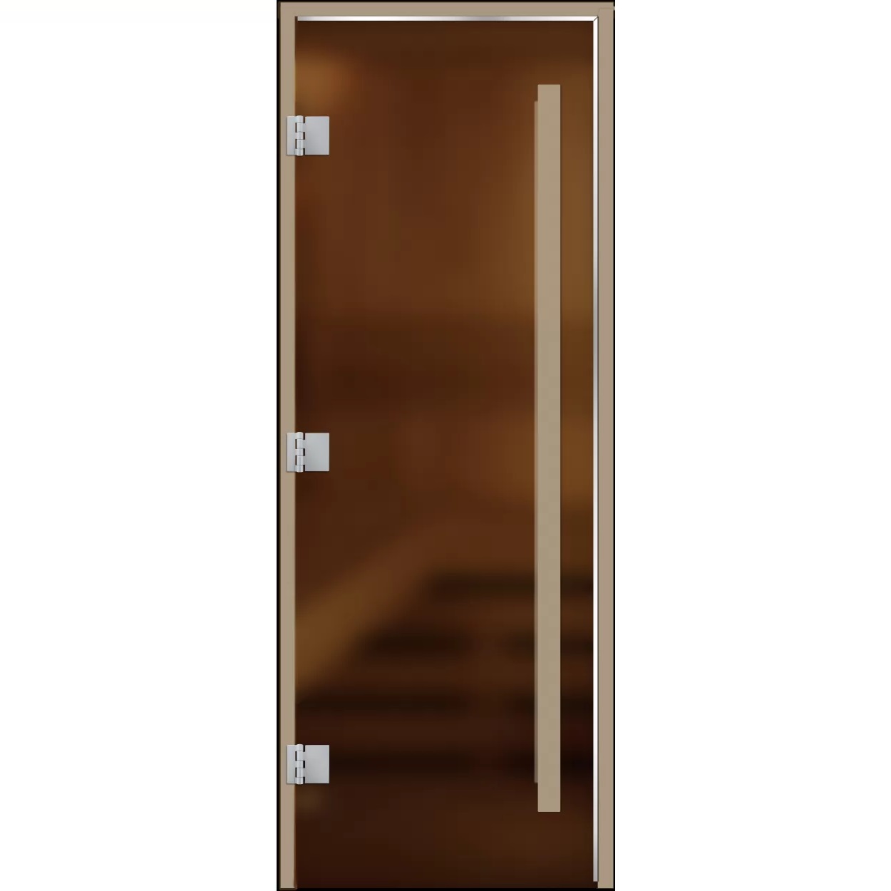 дверь для бани статус, бронза matelux, петли l, верт. ручка, ольха 2100х800 (арта)